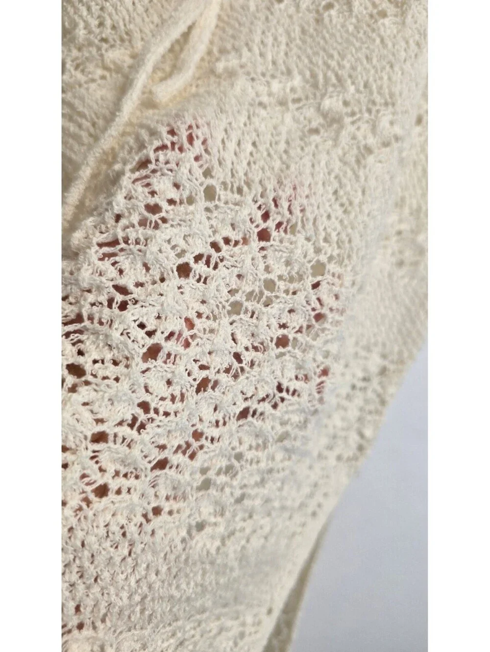 Wild Fable Women’s S Ivory Crochet Knit Maxi Skirt High Slit